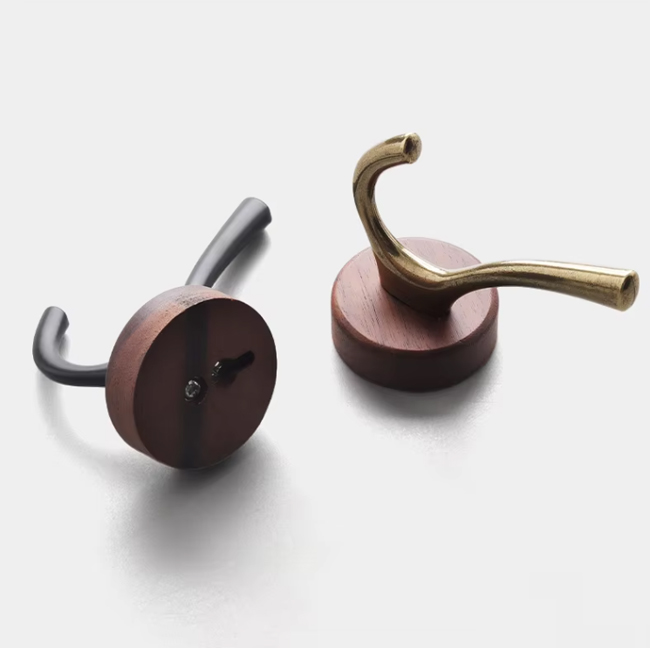 GRH Wholesale Wood Aluminum 1/4/5/6/8 Hooks Clothes and for Coat Hook Towel Coat Hanging Wall Hook