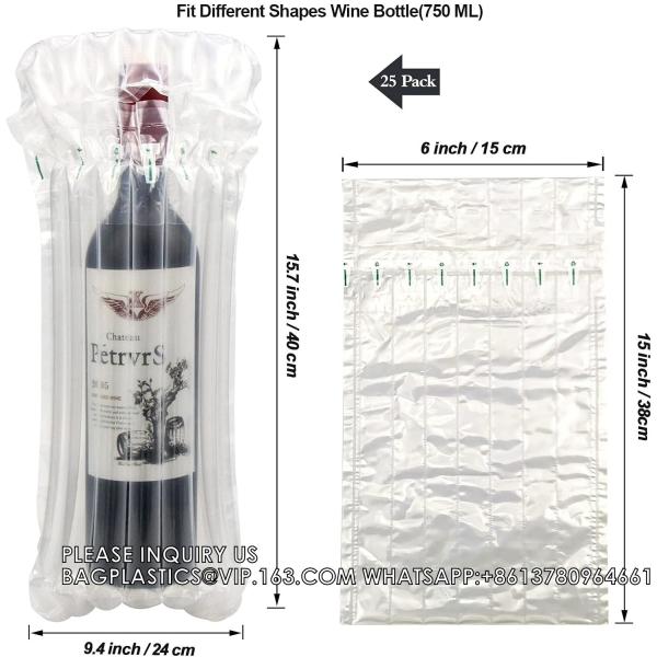 Wine Bottle Protector With Pump,Inflatable Wine Travel Bags,Air Column Cushion Packaging Wine Bags For Luggage
