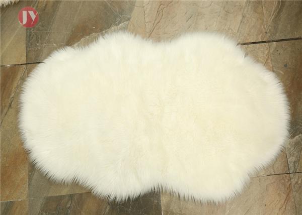 Cloud Faux Fur Floor Rug , Soft Faux Fur Rug Classic Cream White Non Slip