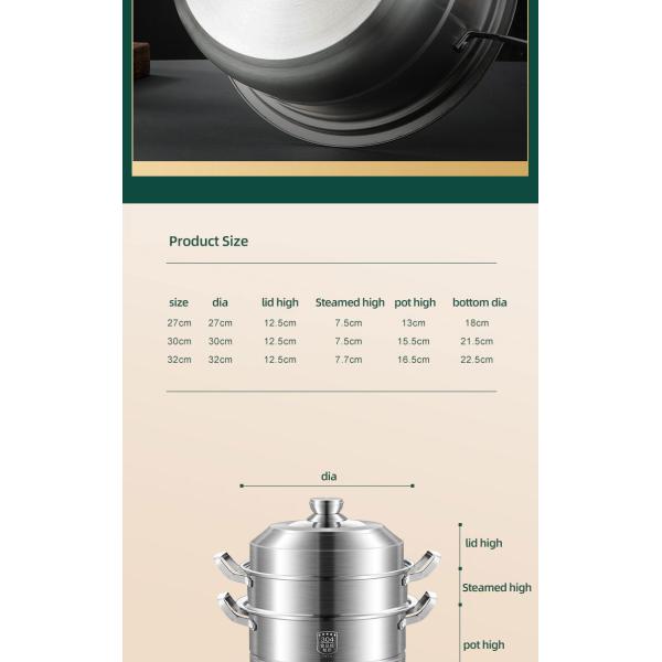 Wholesale TOP Seller 30cm Multipurpose Stock Pot Cookware 18/8 Stainless Steel Steam Cooking Pot With Visual Lid