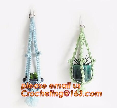 Wholesale 2 Pack Plant Hanger with Ring Jute 4 Leg 43.5 Inches for Indoor Outdoor Ceiling Deck Balcony Round and Square