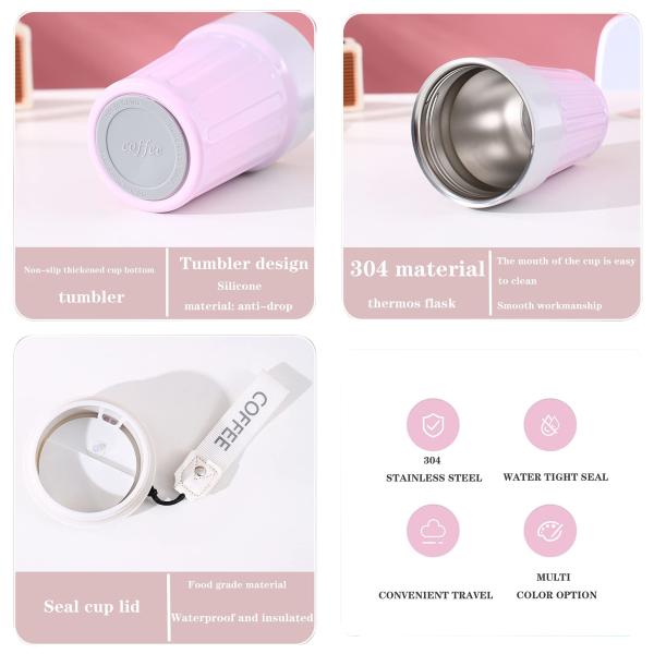 Insulated Coffee Cup With Leakproof Lid Reusable Coffee Cups Travel Cup 13 OZ Coffee Travel Mug,Double Walled Coffee Mug,Stainless Steel Coffee Mug For Hot Cold Drinks