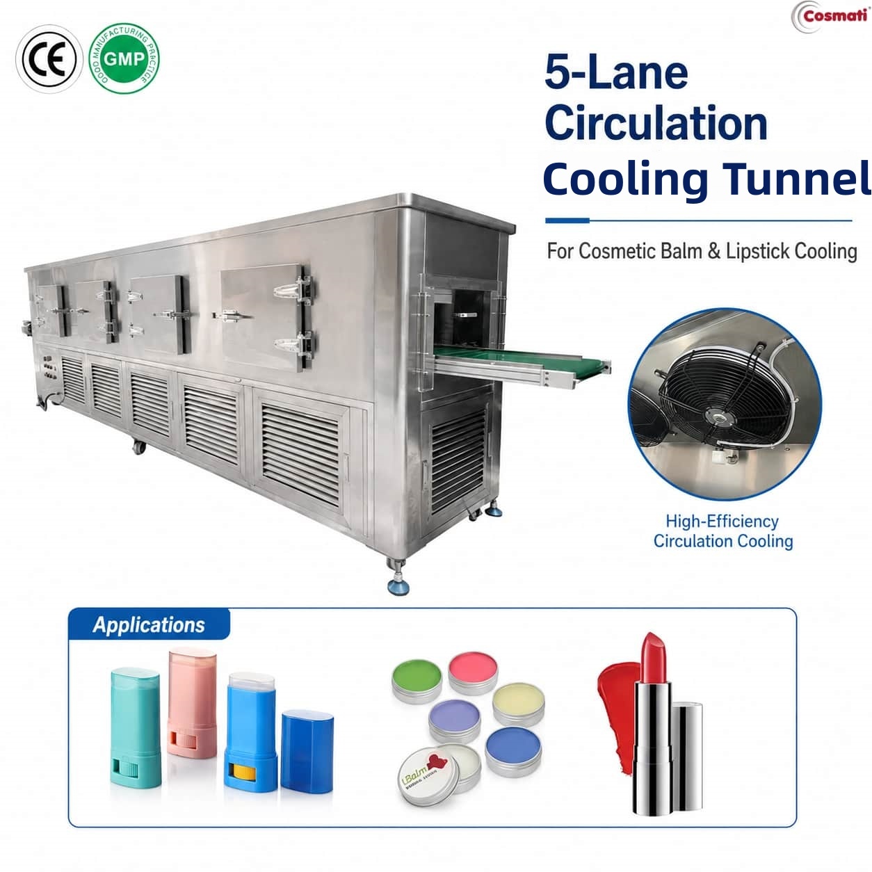 5 Lane Circulation Cooling Tunnel Lipstick Lip Balm Candle Wax Cosmetic Freezer