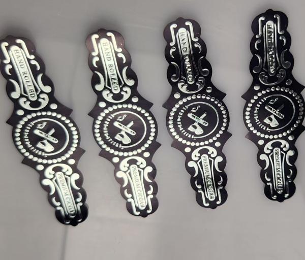 Premium Custom OEM Waterproof Vinyl Printed Cigar Ring with Spot UV and Embossed Printing High Quality Personal Branding Waterproof Cigar Label Sticker
