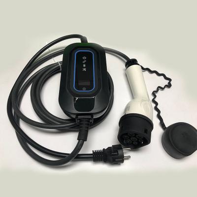 3.5KW Level 2 Portable EV Charger Station Type 2 IEC 62196 Adjustable 8-32A Current AC Leakage Type B RCD 30mA 6mA for Home