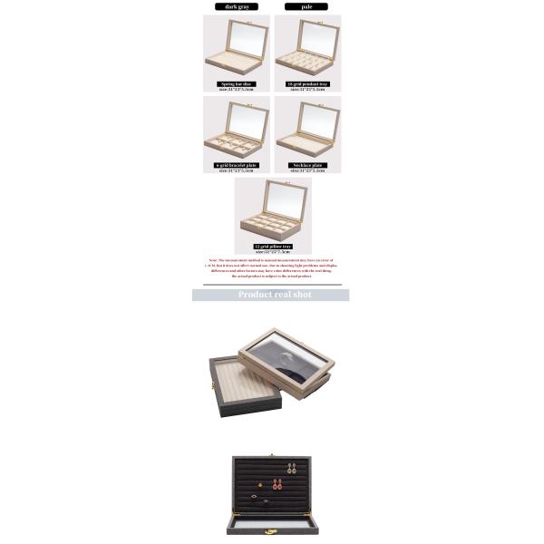 Flip Open PU Leather Jewelry Display Box Multiple Compartments with Mirror