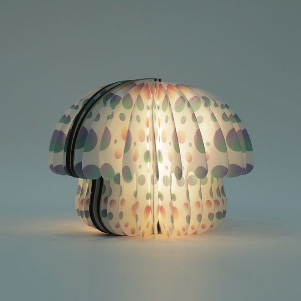 LED Touch Origami Mushroom Paper Lamp Lights Battery Powered Flexible