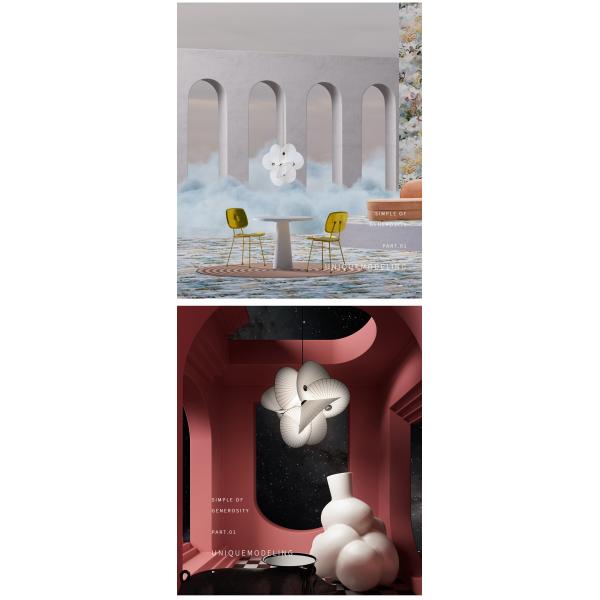 Chinese Style Umbrella Shaped Chandelier Creative Design Kitchen Serpentine Chandelier(WH-MI-368)