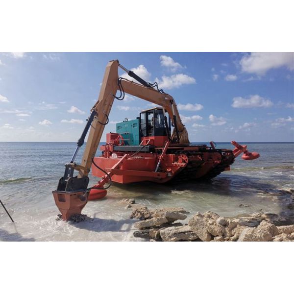 Desilting Amphibious Dredger 56kw with Hydraulic Control Self Propelled