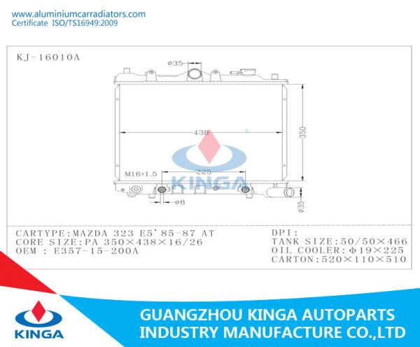 Car Aluminium Radiators Mazda 323 E5 ' 85-87  With Tank Cheap Price