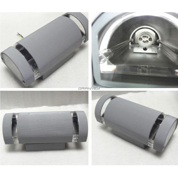 Modern Grey Up Down Wall Lights Exterior , LED Outdoor Wall Sconce With GU10 Sockets