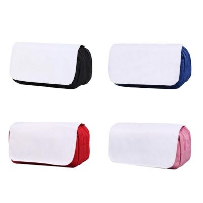 Sac cosmétique personnalisé en polyester imprimable en blanc sac crayon en sublimation