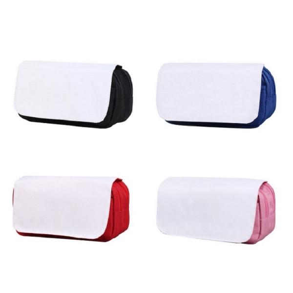 Sac cosmétique personnalisé en polyester imprimable en blanc sac crayon en sublimation