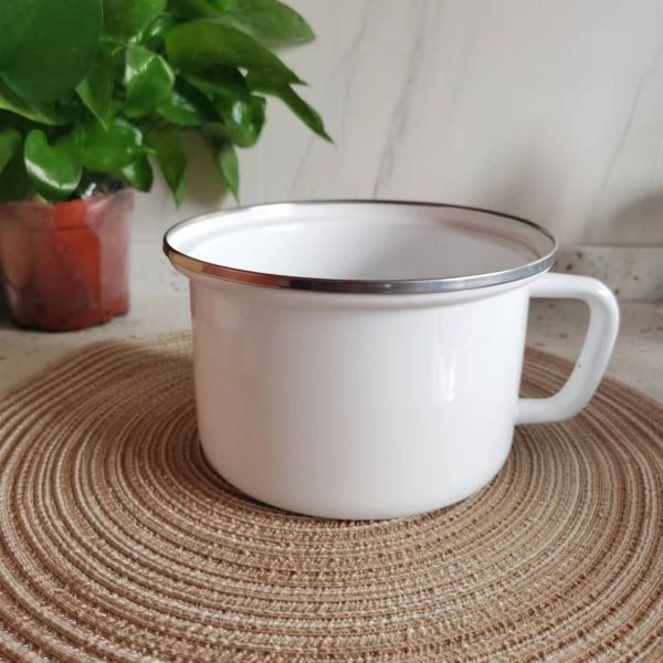 Enamel Carbon Steel Pasta Pot With PE Lid , Enamel Full Coated Noodle Pot EU Approved