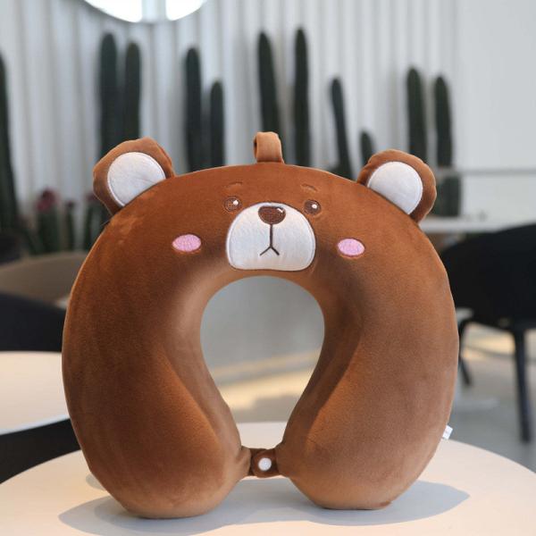Portable Kids Travel Neck Pillow Cute Animal Memory Foam Neck Support Pillow for Airplane