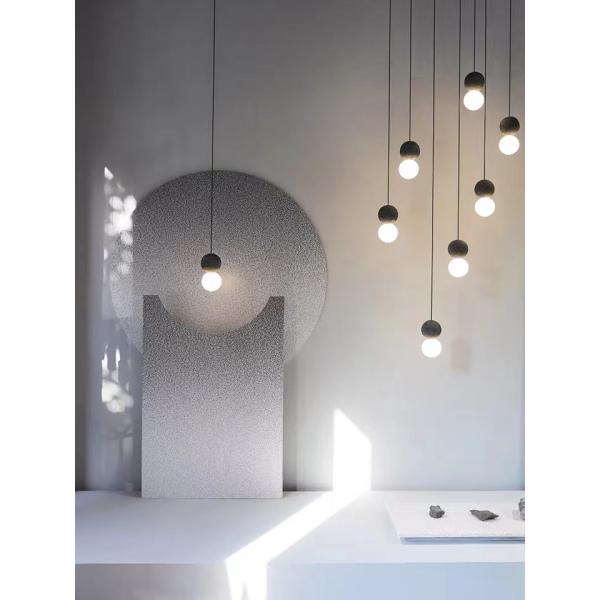 Opal White Glass Ball Light Glass Chandelier Ball Hanging Lamp Ball Light Glass Cement Pendant Lamp