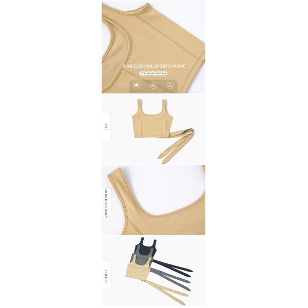 High Impact Lace Up Yoga Tank Top Push Up Fashion U Back Gym Crop Top