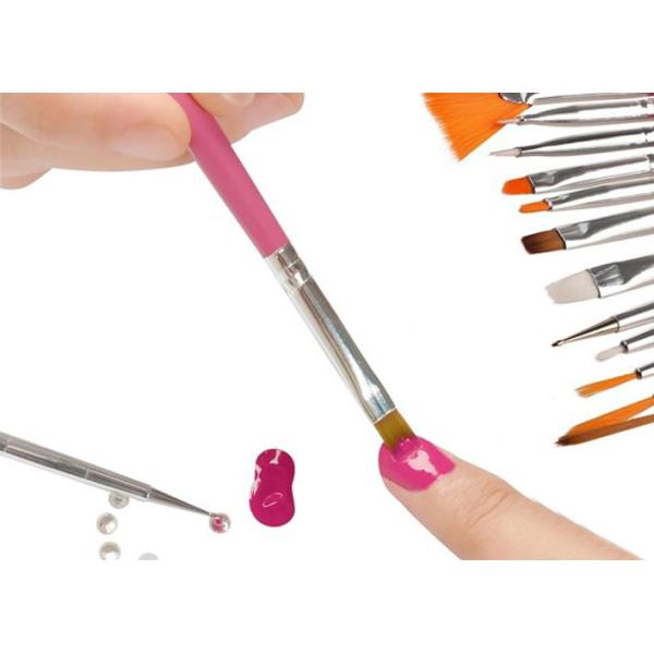 Natural Rose Red Nail Art Paint Brush In Nail Beauty Tools , Custom