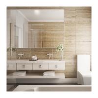 Cabinets de salle de bains contemporains de 550MM avec des vanité fixées au mur menées de bassin en céramique de miroir
