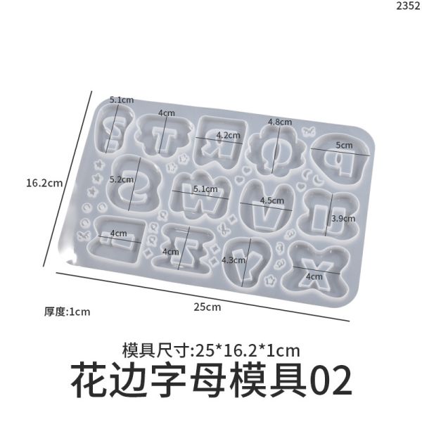 DIY crystal dropper resin letter symbol quicksand pendant silicone mold mirror keychain pendant