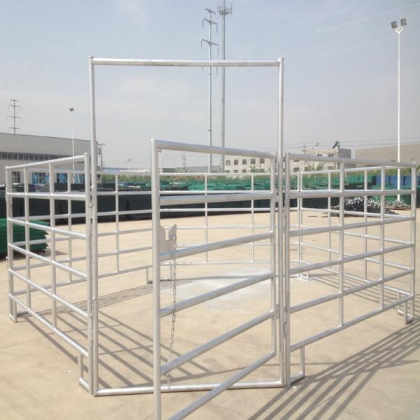 Galvanized Steel Horse Fence For Livestock Round Tube Metal Corral Fencing