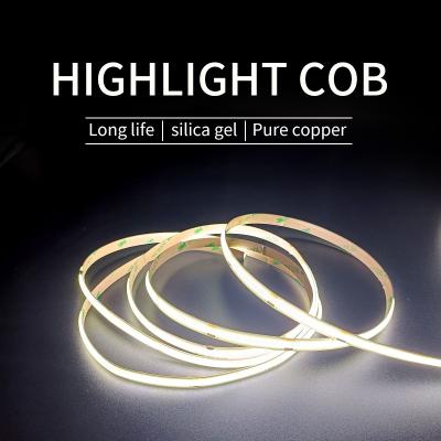 Fita LED COB flexível regulável 120 graus Fita LED COB impermeável ao ar livre