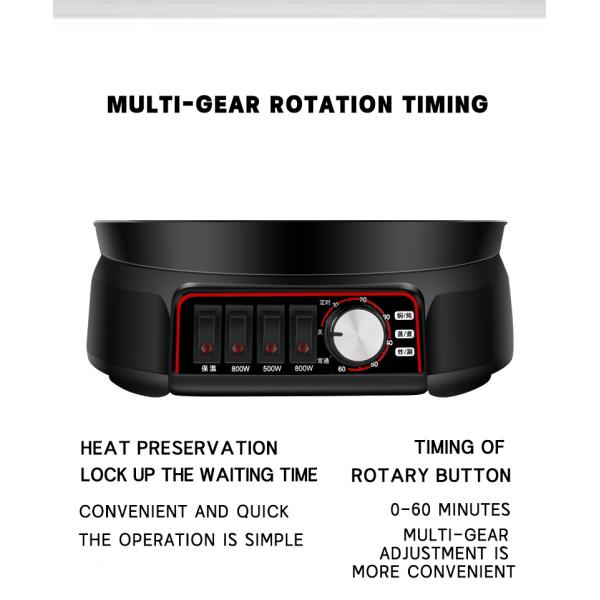 Stainless Steel Electric Skillet 28cm Portable Multi-purpose Soup Pot for Home Cooking