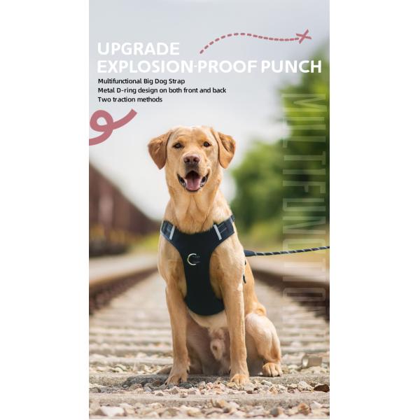 Pet Anti breakaway Harness Reflective Multifunctional Anti Lost Harness For Large Dog