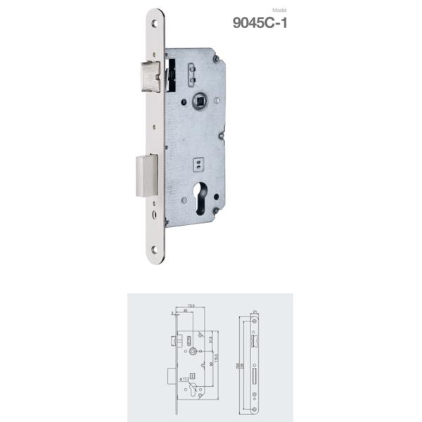 Дверь mortise отпечатка пальцев устойчивая lockbody с отверстием шпинделя 8x8mm