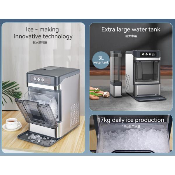 BLG Commercial Electric Ice Maker Machine 17KG Daily Chewing Ice 33lbs Cube Storage Capacity Nugget Ice for Restaurant Home Use