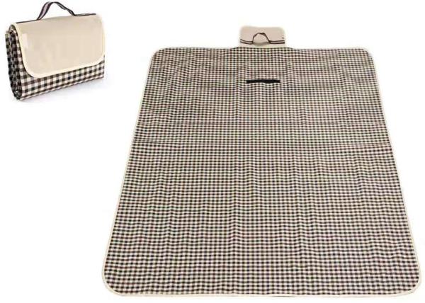 Water Repellent Plaid Picnic Mat Collapsible For Camping / Hiking