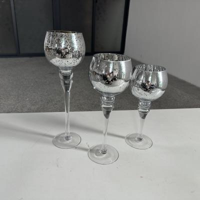 Parte de casamento fornecimentos porta-velas de vidro 3 peças conjunto de tamanho personalizado luxo decoração de casamento porta-velas