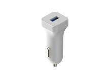 Adaptador branco do carregador do carro de USB do único porto com micro USB 5V 2.4A