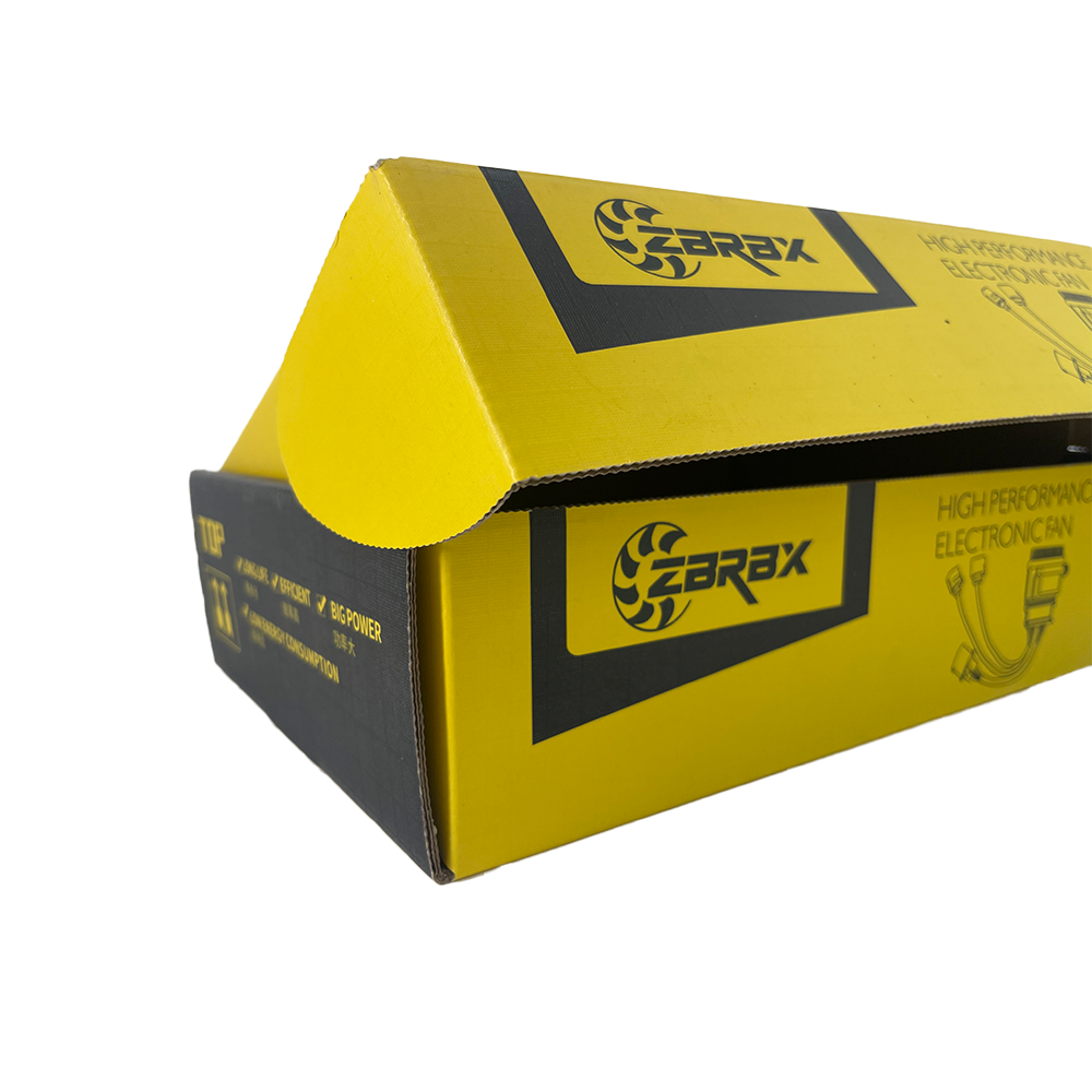 Custom Designed Auto Parts Electronic Fan Packaging Corrugated Board Shipping Box with Embossing and Matt Lamination
