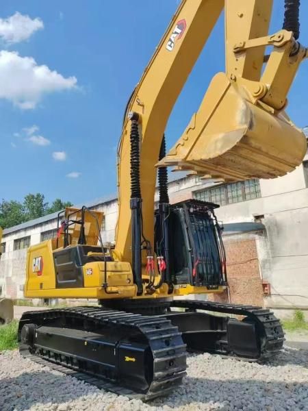 Excavadora de orugas hidráulica CAT345GC de 45 toneladas usada con PLC, maquinaria de construcción grande, elevación de pluma, componentes principales de Caterpillar