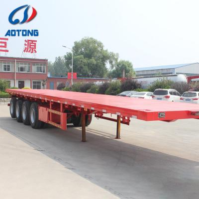 New 40FT Flat Bed Container Transport Truck Trailer 40 Feet 3 Axle Flatbed Semi Trailer for Sale
