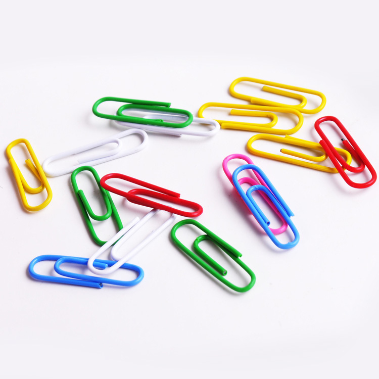 factory direct sale 100pcs 25mm colorful plastic coated paper clips