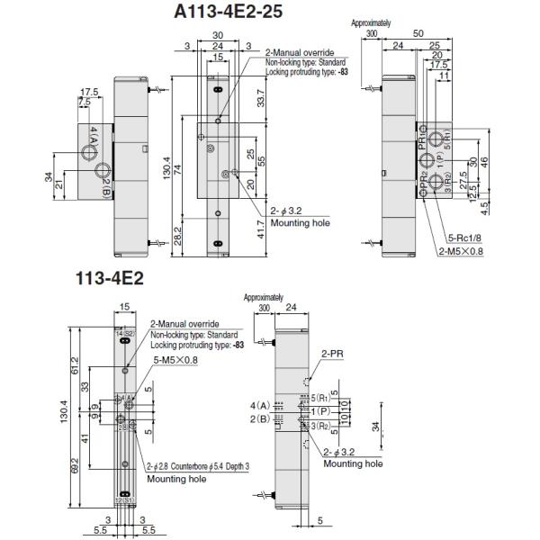Konganei 110-4E1 A110-4E1 Pneumatic Solenoid Valves M5 DC24V AC230V