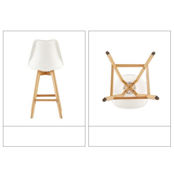 Coffee Shop Bar Furniture High Chair Solid Wood Bar Stool with Leather Function Japanese Style