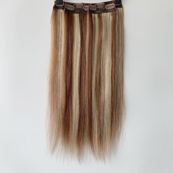 100% Brazilian Remy Clip in Hair Extension Straight Style Blonde Russian Virgin Human Hair