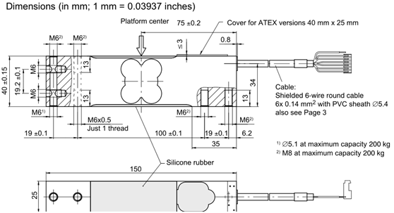 Load Cell IPW15B 200kg Single Point Stainless Steel Weight force sensor IP67 for platform bench scale 2mv/v C3