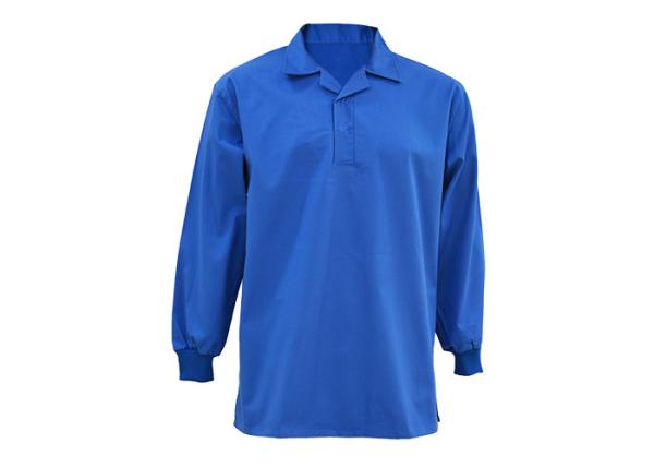 Breathable Custom Work Shirts Long Sleeve Mid Blue Color With Metal Snaps