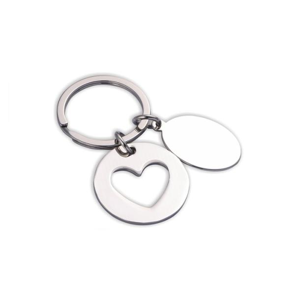 Гравировка лазера круглого привесного держателя ключа сердца форменного многофункциональная