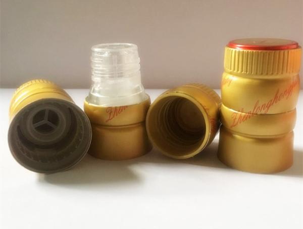 33mmx53mm Aluminum Plastic Whisky Bottle Caps Liquor Bottle Tops SGS