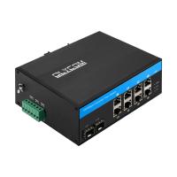10 Portos Gigabit Fibra Óptica POE Switch Com Dois Slots SFP Industrial Poe Switch