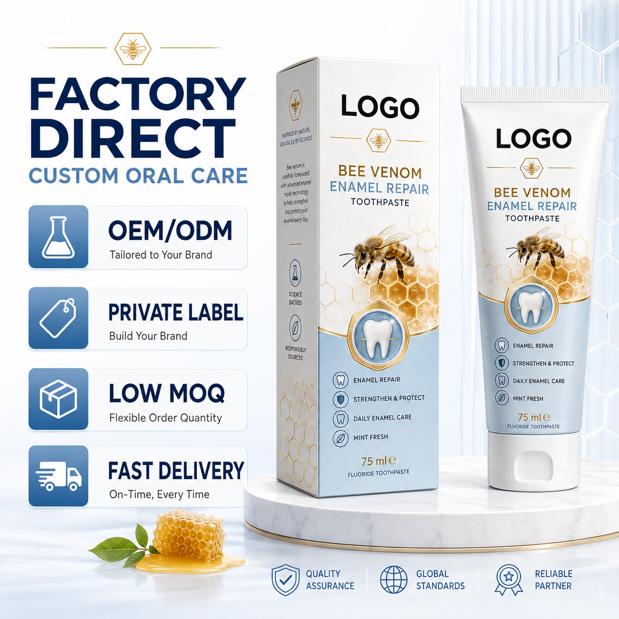 Intensive Stain Removal Anti-Cavity Whitening Disposable Toothpaste with Herbal Extracts Ginseng Propolis for Protection