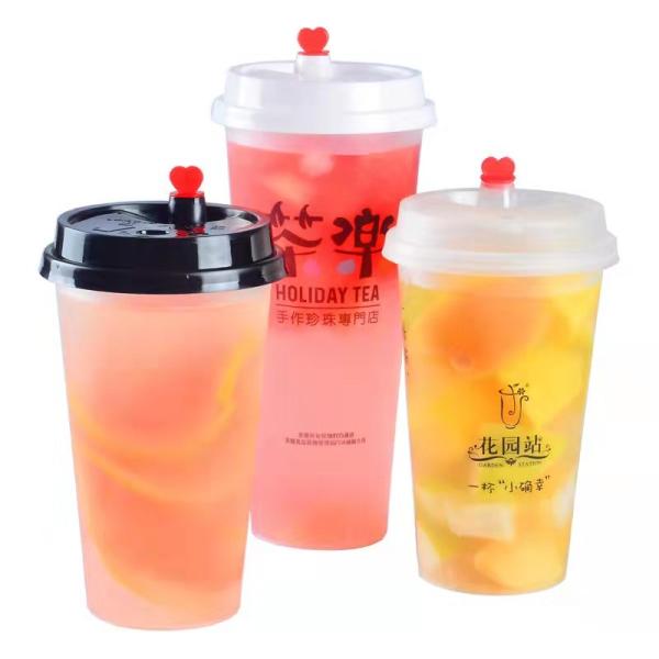OEM 1L Milk Tea Plastic Cups Single Wall 95mm PP Disposable Cups 1000ml