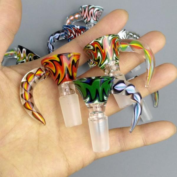 Colorful Glass Bongs Accessories Wax Slide Bowl Piece 14mm customized design