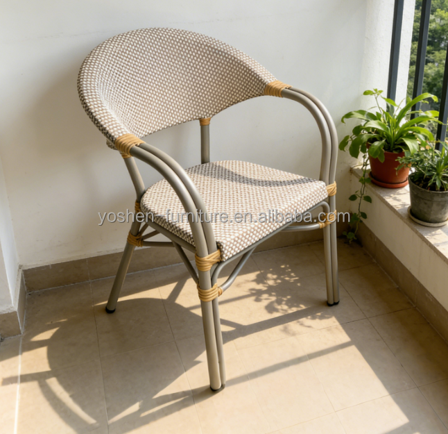Yoshen French Bistro Chair Contemporary Waterproof Gliding Lightweight Durable Stackable Comfortable Outdoor Park