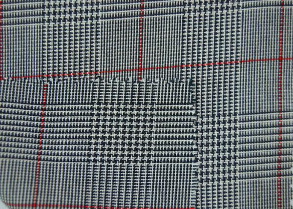 100% Polyester Cotton Yarn Dyed Fabric / Grey Striped Fabric Eco - Friendly